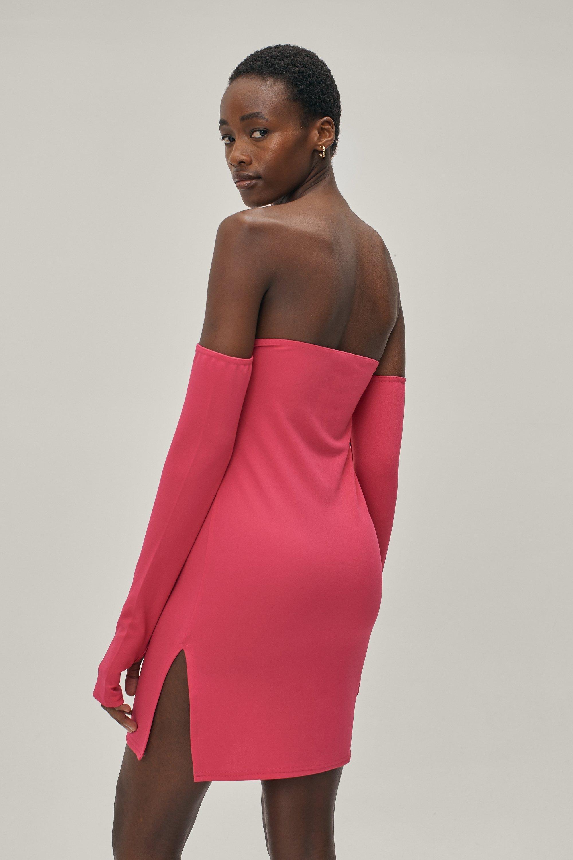 Boohoo neon pink dress sale